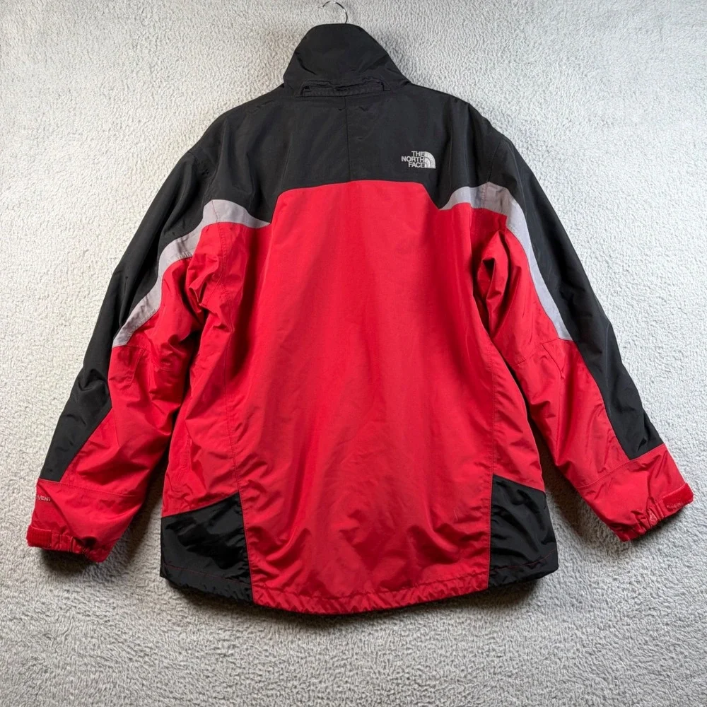 The North Face HyVent Mens Jacket Red Black Colorblock Ski Shell Large